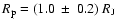 $R_{\rm p}=(1.0~\pm~0.2)~R_{\rm J}$