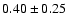 $0.40 \pm 0.25$