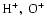${\rm H^{+},~ O^{+}}$
