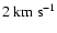 $2~{\rm km}~{\rm s}^{-1}$