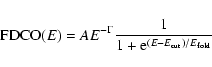 \begin{displaymath}{\rm FDCO}(E)=AE^{-\Gamma}\frac{1}{1+{\rm e}^{(E-E_{\rm cut})/E_{\rm fold}}}
\end{displaymath}