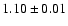 $1.10\pm0.01$