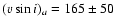 $(v\sin i)_a = 165\pm50$