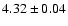 $4.32\pm0.04$
