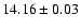 $14.16\pm0.03$