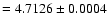 $ =4.7126\pm 0.0004$