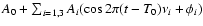 $A_0 + \sum_{i=1,3}
A_i(\cos{2\pi(t-T_0)\nu_i}+ \phi_i)$