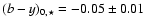 $(b-y)_{0,\star}=-0.05\pm0.01$