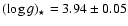 $(\log
g)_{\star}=3.94\pm0.05$