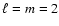 $\ell=m=2$