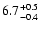 $\rm 6.7^{+0.5}_{-0.4}$
