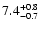 $ \rm 7.4^{+0.8}_{-0.7}$