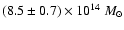 $(8.5 \pm 0.7)
\times 10^{14}~M_{\odot}$