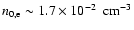 $n_{\rm0,e} \sim 1.7 \times 10^{-2}~\mbox{ cm}^{-3}$