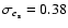 $\sigma_{e_{\rm s}}=0.38$