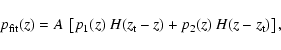 \begin{displaymath}p_{\rm fit}(z)=A~\left[p_1(z)~H(z_{\rm
t}-z)+p_2(z)~H(z-z_{\rm t} )\right],
\end{displaymath}