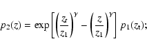 \begin{displaymath}p_2(z) = \exp{\left[\left(\frac{z_t}{z_1}\right)^\gamma -
\left(\frac{z}{z_1}\right)^\gamma \right]}~p_1(z_{\rm t}); \end{displaymath}