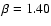 $\beta=1.40$