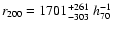 $r_{200}=1701^{+261}_{-303}\;h_{70}^{-1}$