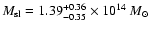 $M_{\rm sl}=1.39^{+0.36}_{-0.35}\times10^{14}~M_\odot$