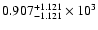 $0.907^{+1.121}_{-1.121}\times10^3$