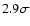 $2.9\sigma $