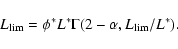 \begin{displaymath}L_{\rm lim}=\phi^*L^*\Gamma(2-\alpha,L_{\rm lim}/L^*).
\end{displaymath}