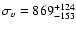 $\sigma_v=869^{+124}_{-153}$