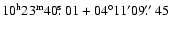 $10^{\rm h} 23^{\rm m} 40\hbox{$.\!\!^{\rm s}$ }01 +04^{\circ} 11' 09\hbox{$.\!\!^{\prime\prime}$ }45$