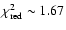 $\chi^2_{\rm red} \sim 1.67$