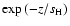 $ \exp{(-z/s_{\rm H})}$