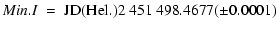 $\displaystyle Min.I~=~{\rm JD(Hel.)}2~451~498.4677(\pm 0.0001)$