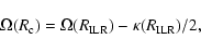 \begin{displaymath}%
\Omega(R_{\rm c})=\Omega(R_{\rm ILR})-\kappa(R_{\rm ILR})/2,
\end{displaymath}