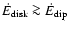 $\dot{E}_{\rm disk}\ga \dot{E}_{\rm dip}$