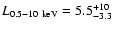 $L_{{\rm0.5-10~keV}} =
5.5^{+10}_{-3.3}$