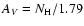$A_V = N_{\rm H}/1.79$