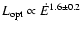 $L_{\rm opt}
\propto \dot E^{1.6 \pm 0.2}$