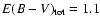 $E(B-V)_{\rm tot}=1.1$