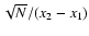 $\sqrt{N}/(x_2-x_1)$