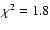 $\chi^2=1.8$