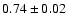 $0.74 \pm 0.02$