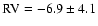 $\rm RV = -6.9 \pm 4.1$