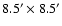 $8.5'\times8.5'$