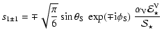 $\displaystyle s_{1\pm 1} = \mp\sqrt{\frac{\pi}{6}}\sin\theta_{\rm S}~
\exp({\mp...
... i}\phi_{\rm S}})~ \frac{\alpha_{\rm V}
{\cal E}^{\rm V}_\star}{{\cal S}_\star}$