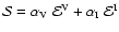 ${\cal S}=\alpha_{\rm V}~{\cal E}^{\rm V}+\alpha_{\rm I}~{\cal E}^{\rm I}$