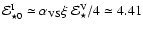 ${\cal E}_{\star 0}^{\rm I}\simeq \alpha_{\rm VS}\xi~{\cal E}_\star^{\rm V}/4
\simeq 4.41$