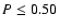 $P\leq 0.50$