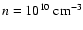 $n=10^{10}~{\rm cm}^{-3}$