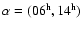 $\alpha=(06^{\rm h},14^{\rm h})$