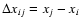 $\Delta x_{ij} =
x_j-x_i$